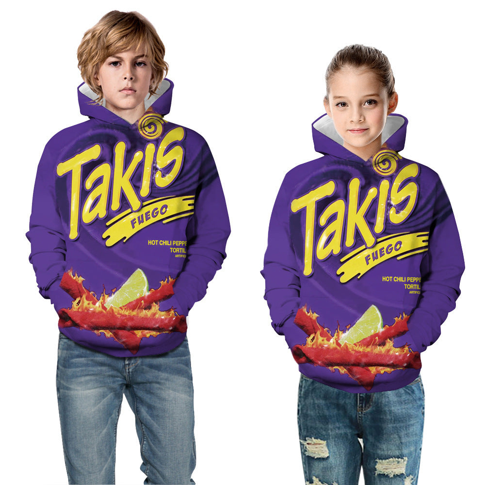 3D Pattern Digital Printed Children's Clothing Head Hoodie