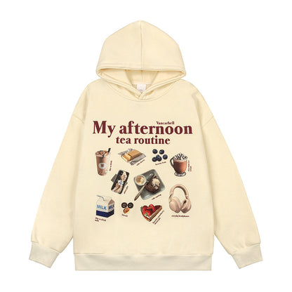 Autumn And Winter Heavy Fleece-lined Loose Pullover Top Men's Clothing