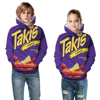 3D Pattern Digital Printed Children's Clothing Head Hoodie