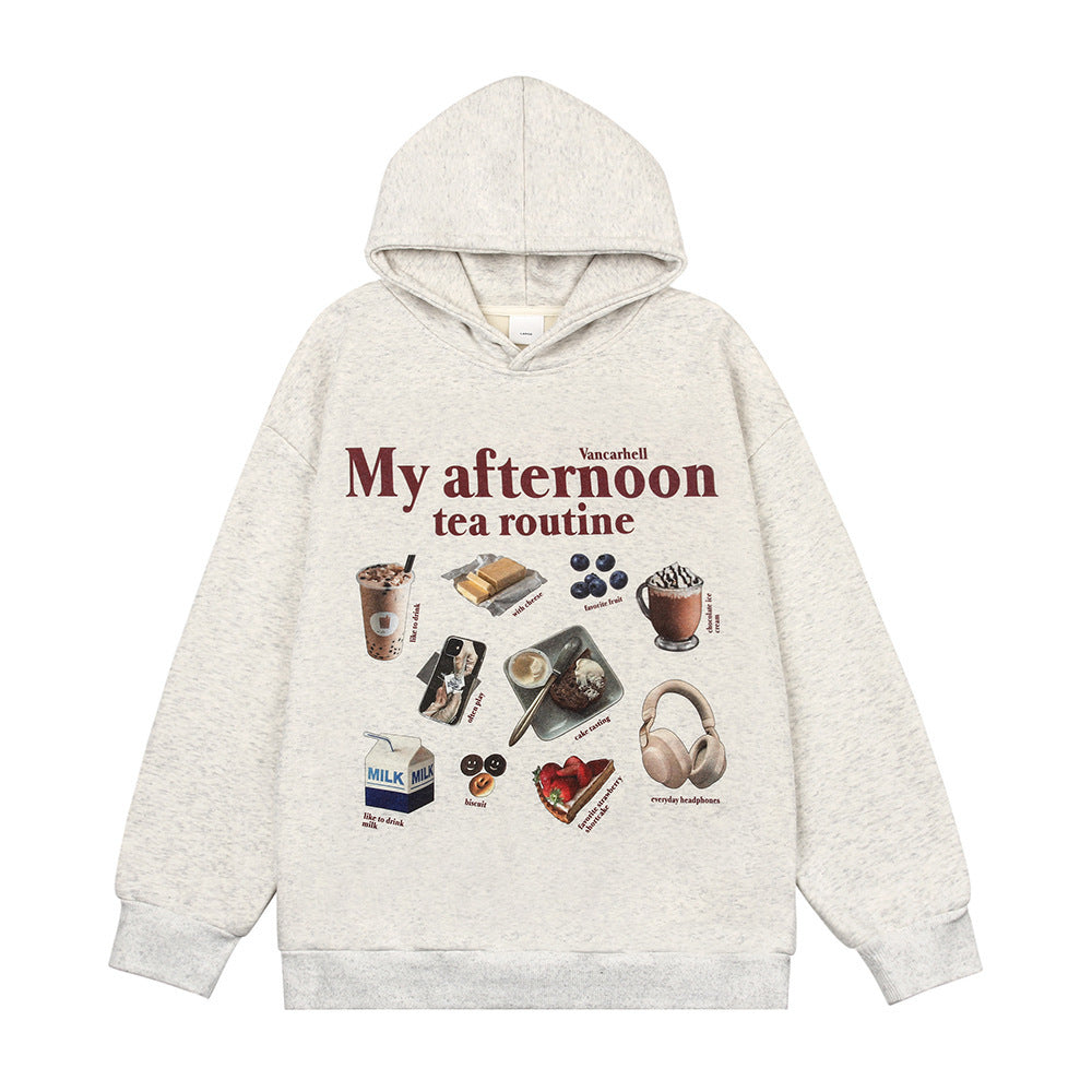 Autumn And Winter Heavy Fleece-lined Loose Pullover Top Men's Clothing
